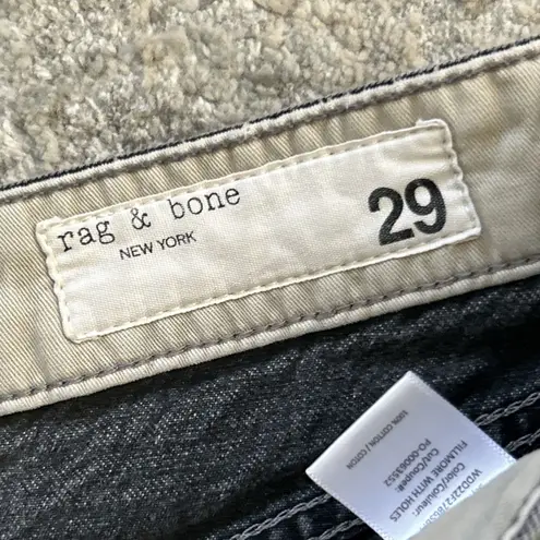 Rag and Bone  Jeans Womens 29 Logan Mid-Rise Wide Leg Black Denim Baggy Distressed - Image 4