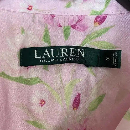 Ralph Lauren Lauren  Floral Pink Sleep Shirt Size Small