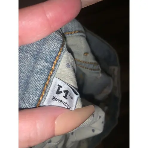 Novemb3r Drake Faded Straight Skinny Jeans 28 denim spring Italy designer $230 Blue