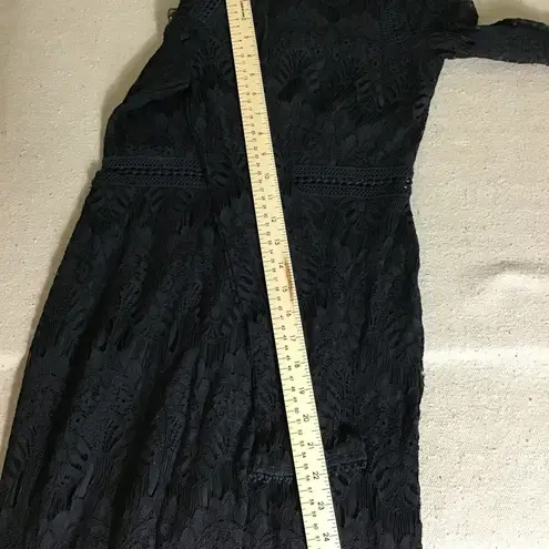Love by Design Women’s Lace Long Sleeve Midi Black Dress Sz. Small NWT