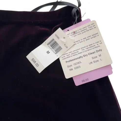 Tadashi Shoji Tadashi Vintage Maxi Skirt Plum Velvet Side Slits Dressy Formal USA Medium NEW