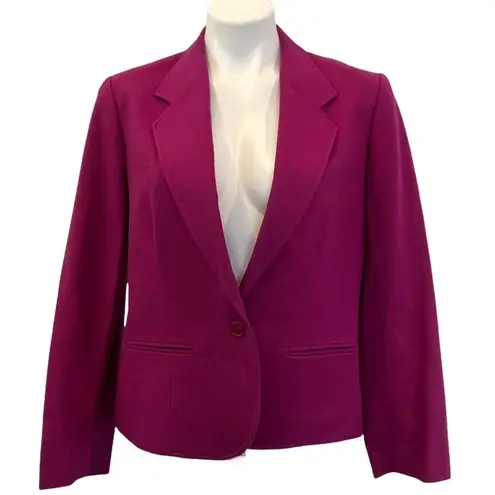 Pendleton Vintage Wool Fuschia Single Breasted Blazer Size 12