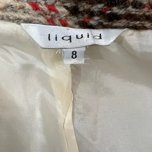 Liquid Brown and Orange Plaid Wool Blend Coat