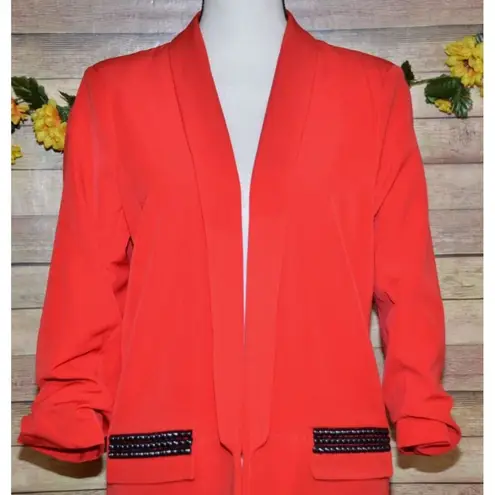 Moving Forward Designs STAR Blazer Jacket Size M Red Studded Sequin Statement Size M