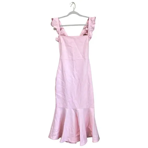 Likely Hara Dress in Rose Shadow Pink Ruffle Strap Size 4 Formal Midi Mermaid