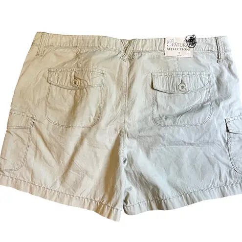 Natural Reflections Shorts Womens SZ18 Khaki Chino Cargo Hiking Trails Athletic