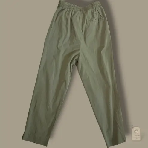 Zara Basic olive paperbag tie belt ankle pants XS Green