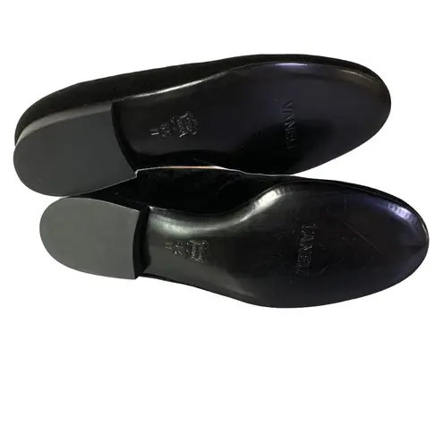 VINTAGE 1990'S VANELI BLACK VELVET & LEATHER "YORKIE" LOAFERS (6.5)