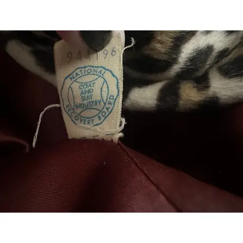 Vintage 1960s Kilimanjaro Sidney Blumenthal Faux Fur Leopard Coat Medium Large Brown