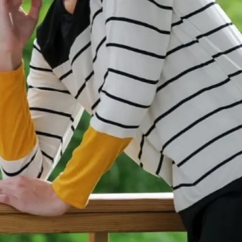 Vine & Love Striped Colorblock Long Sleeve Tee