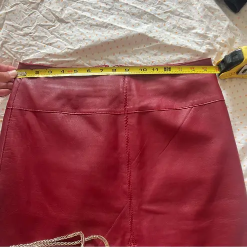 Bebe  Genuine Red Leather Skirt