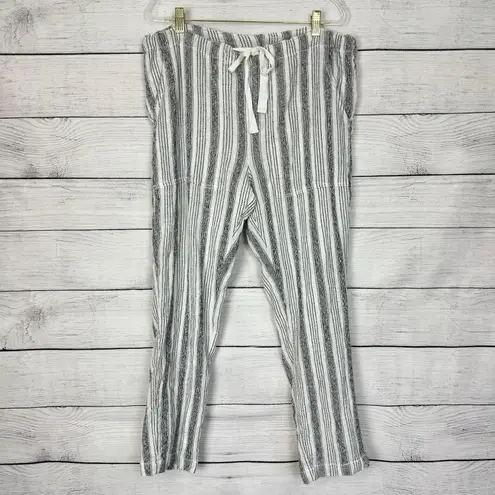 Sundance Blue Striped Gauze Cotton Pants Womens Size Medium Lined Boho Beach
