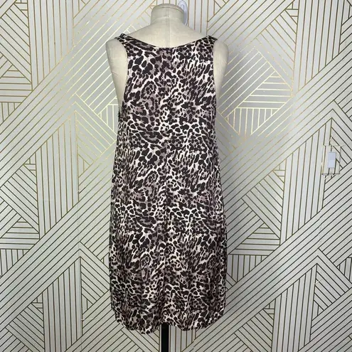 Nation Ltd Paloma Sexy Shift Mini Dress In Brown Leopard Print Size US Small