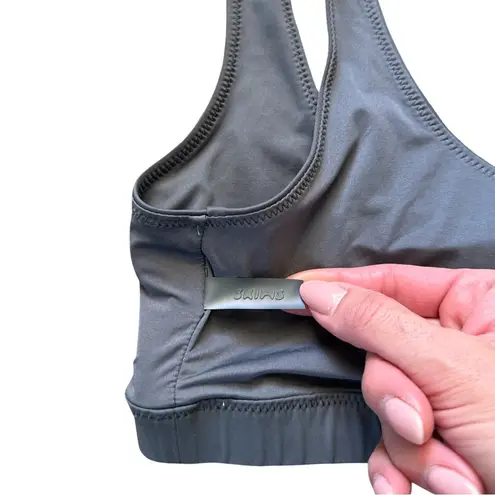 SKIMS Swim Tank Bikini Top Gunmetal Size M NWOT Sculpting Minimalist Swimwear