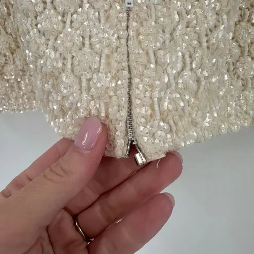 Vintage Handmade Wool Sequin Encrusted Cavanagh’s Off White Sweater Size S Party