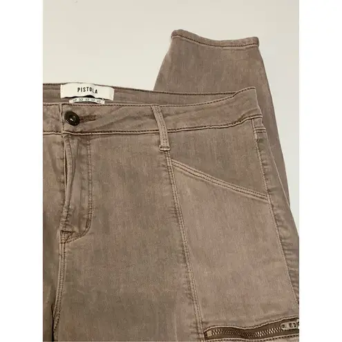 Pistola washed tan denim cargo ankle pants size 32 