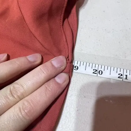 Stella & Dot Women's Crew Neck Back Zip Peplum Ruffle Blouse Orange Size Medium