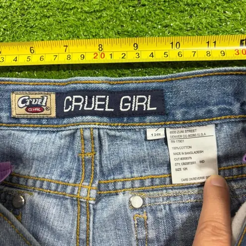 Cruel Girl Vintage Y2K Jeans Low Rise Bootcut Denim Light Wash Pockets