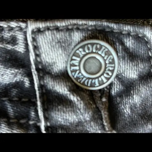 Rock & Roll Cowgirl mid rise skinny Jean size 30 peace lion head studs rodeo