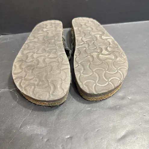 White Mountain Footbeds Harrington Black Boho Outdoor Leather Cork Sandals Sz 8