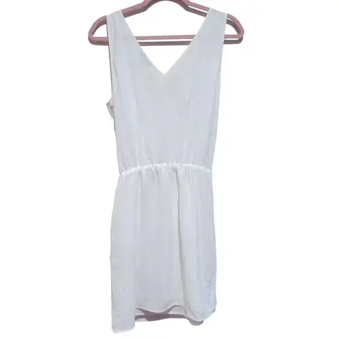 Drew  COLBY FAUX WRAP TIE FRONT OFF WHITE VNECK TANK DRESS S