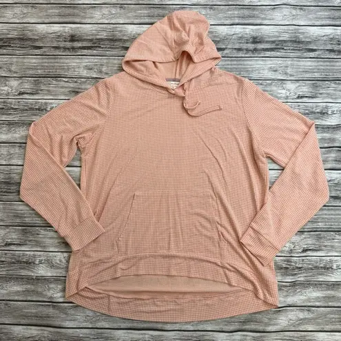 Weatherproof Vintage Womens Lightweight Hoodie Orange White Gingham M Med Medium