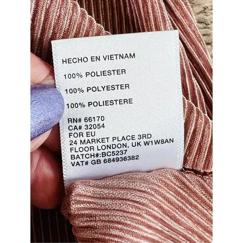 Deletta Anthropologie Vascanes Plisse Pink Off The Shoulder Pleated Blouse sz SM