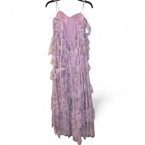 Lavender floral print Tiered Off