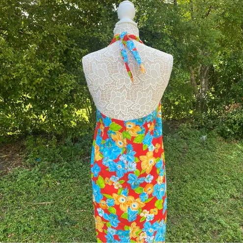 Vintage 1970s Hilo Hatties Full Length Red Hibiscus Print Sarong Multi Use OS Size undefined