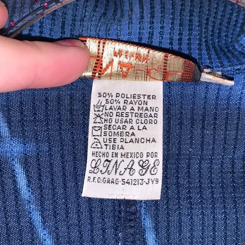 Lina Ge Fashion Vintage Blue tie-dye Corduroy Pant Suit Blazer Pants Flare