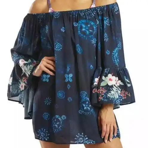Johnny Was heavily embroidered Annia Off The Shoulder Cover Up/ Dress NWT