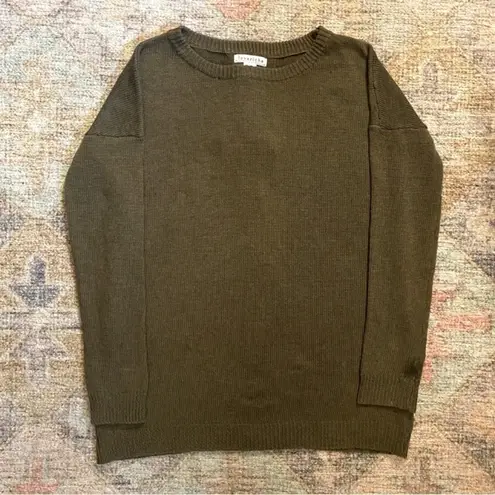 Love Riche Lace Up Back Crew Neck Sweater