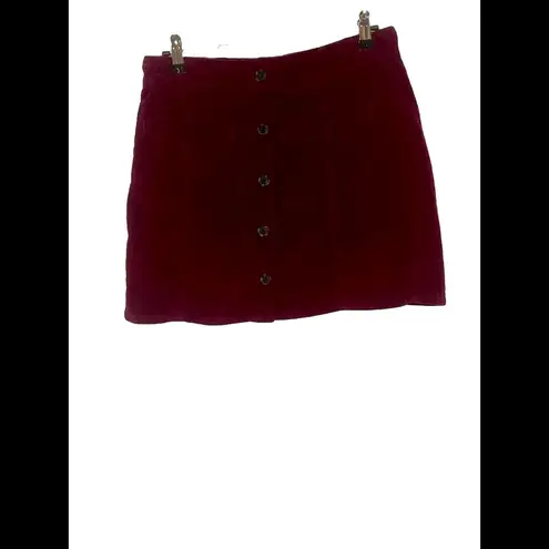 American Eagle  Outfitters Hi- Rise A-Line‎ Maroon Burgundy Skirt,Size 6 Corduroy