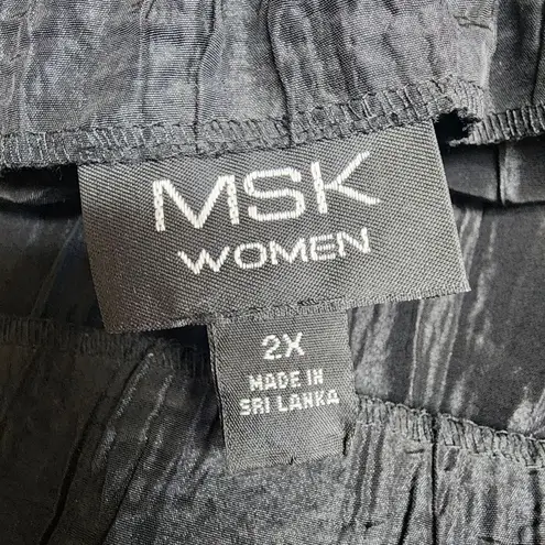 MSK Women Black Midi Skirt (2X) Black