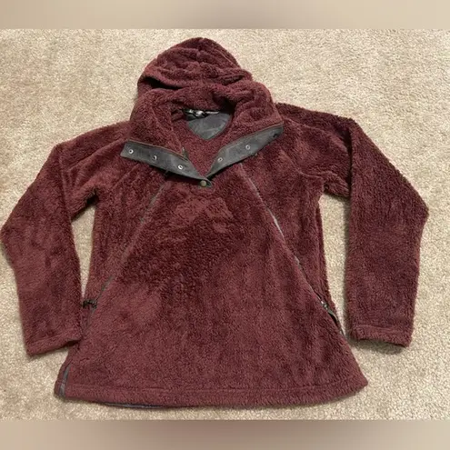 Kuhl Women’s  Flight Fleece Sherpa Pullover Hoodie Maroon Burgundy Size M