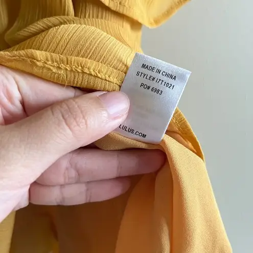 NEW Lulus Got Me Moving Golden Yellow Off