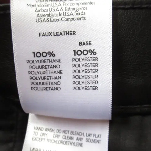 NWT Mother Dazzler Skimp in Wax On Wax Off Black Faux Leather Stretch Pants 30