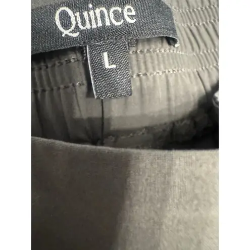 Quince Womens Wide Leg Cropped Culottes Pants L Elastic Waist Khaki Gray Size L