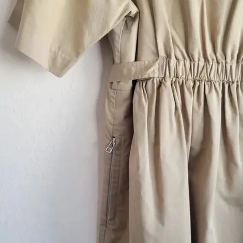 3.1 Phillip Lim Dress 2 Khaki Cotton Twill Short Sleeve Minimalist Neutral Trip