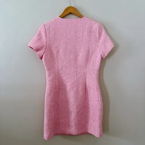 Endless Rose short sleeve tweed mini dress Pink Size M