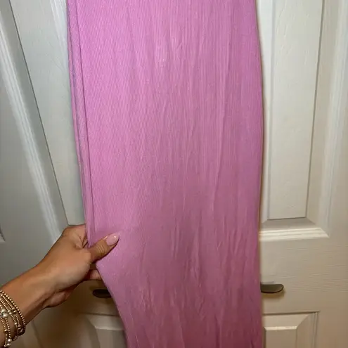 SKIMS Fits Everybody Pink Ribbed Dress