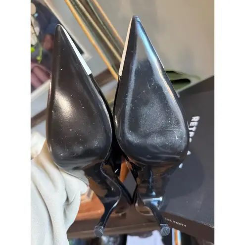 retrofete Allegra Leather Kitten Mule Black Womens Size 39 US 8