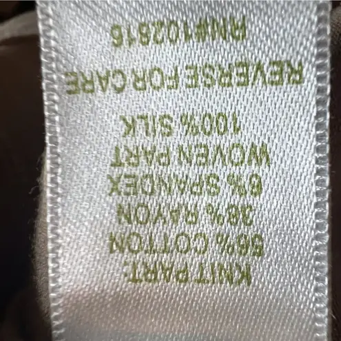 Garnet Hill Silk Blend Cardigan Size Large Waterfall Drape Front Career Wear