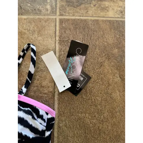 California Waves Zebra Print Asymmetric Bikini Top Size Small - Image 7