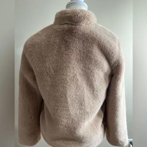 Magaschoni faux fur coat beige XS lined