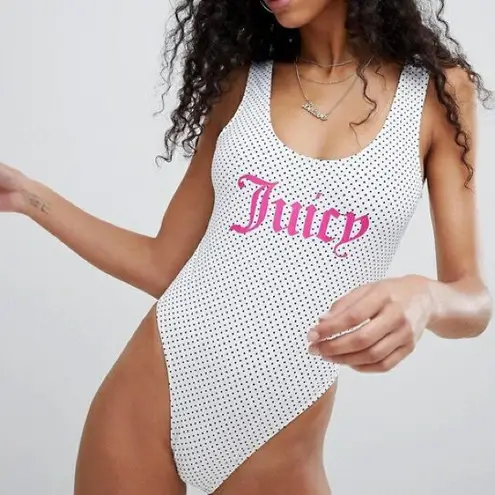 Juicy Couture White Polka Dot One Piece