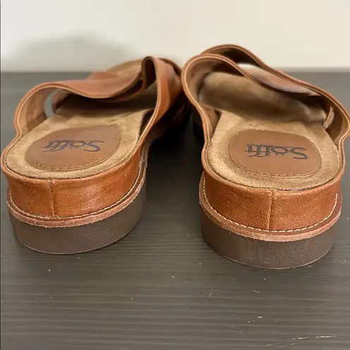 Sofft Brylee leather crisscross slide sandal camel size 9 Brown