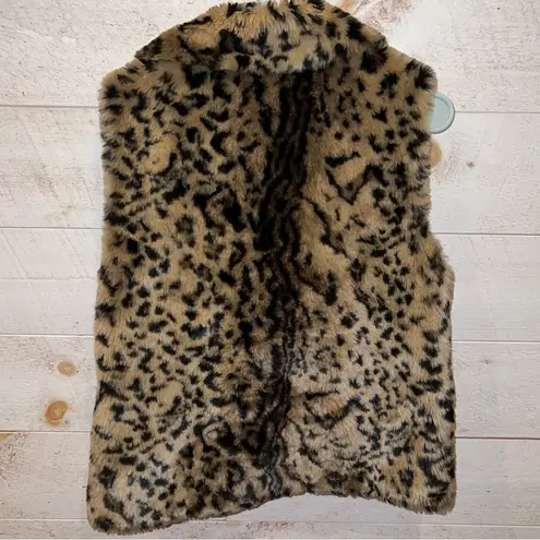 Jack by BB Dakota  Women's Leopard Print Faux Fur Open Front Vest Size M