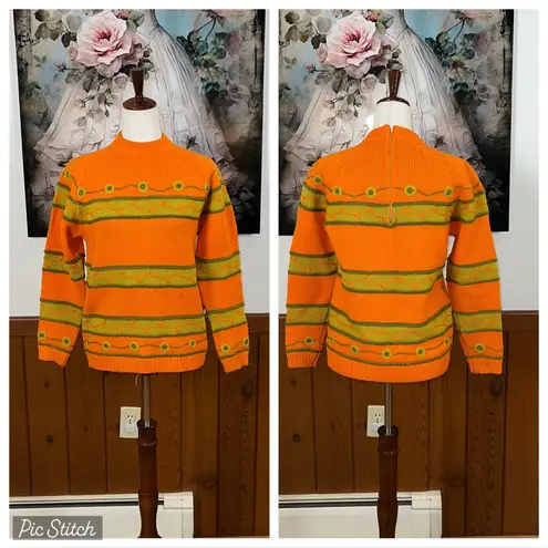 Darling Vintage 1960s Joyce Back Zip Wool Sweater!