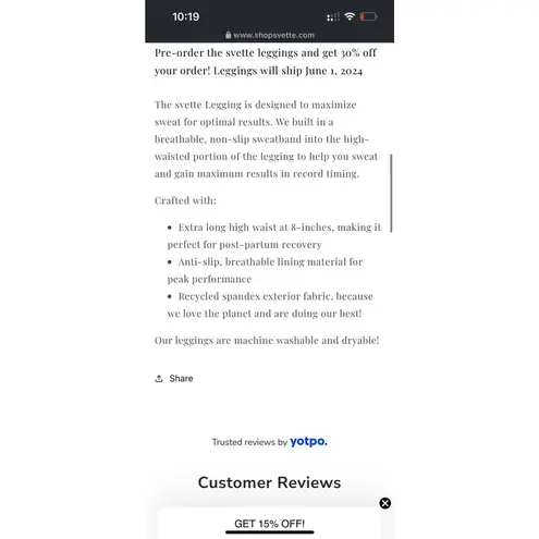 Svette Sweat Promoting High Rise Neoprene Belly Band Leggings Size Small Black